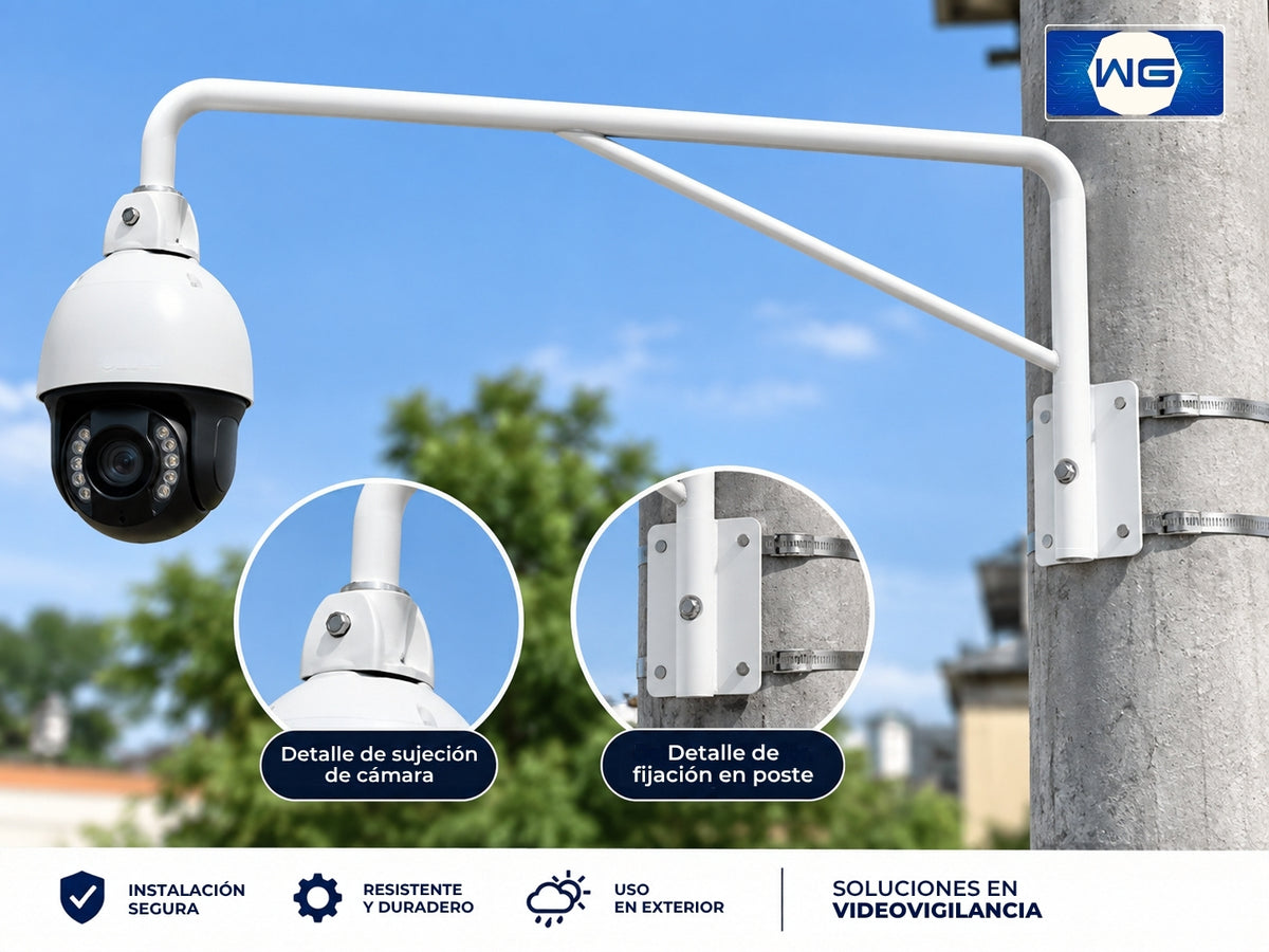 Brazo de 2mt para cámara de seguridad Ptz