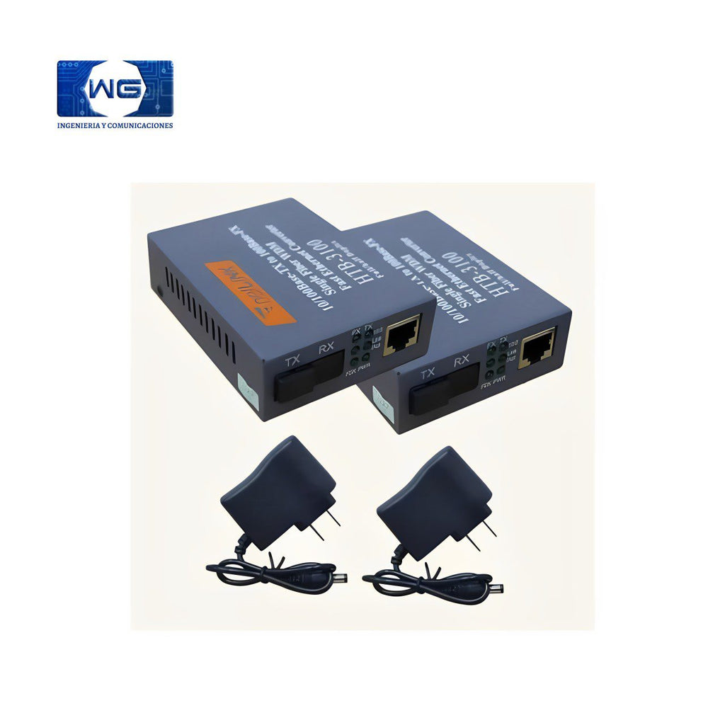 Convertidor De Medios De Fibra Óptica Base 100 25 Km
