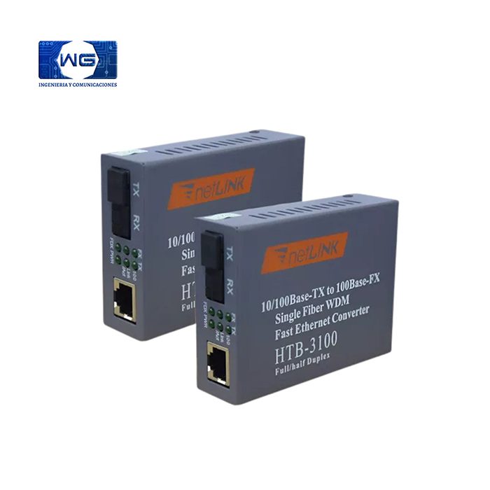 Convertidor de Medios Fibra Óptica - convertidor-de-medios-de-fibra-optica-base-100-25-km