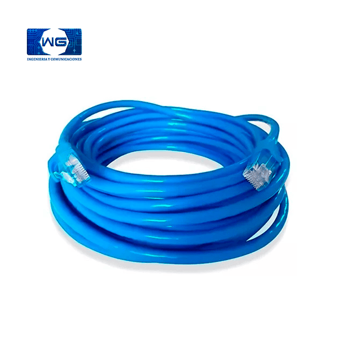 Patch cord Cat 6 100% cobre - 15m / azul
