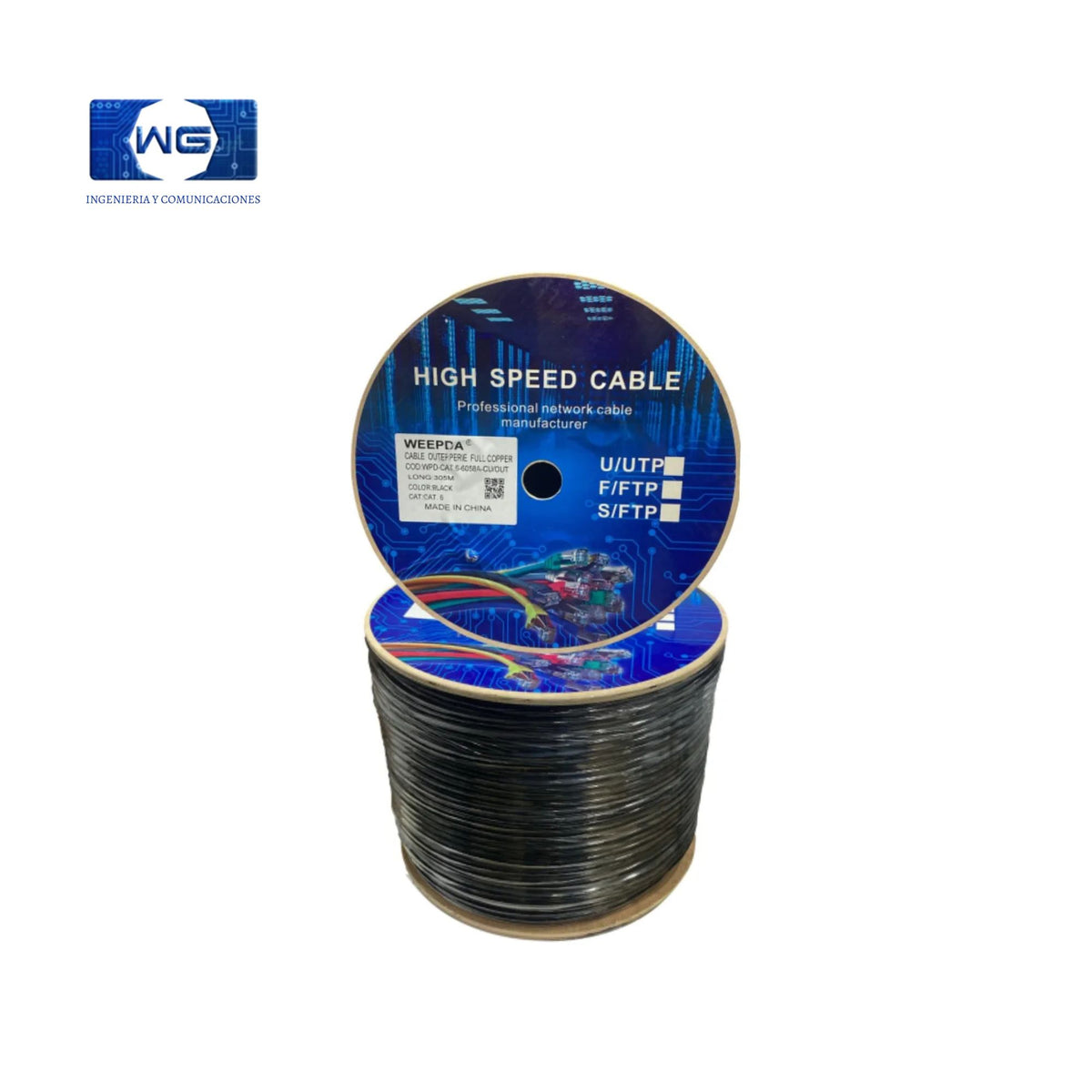 Cables Utp 100% cobre Cat6 - cable-utp-cat6-exterior-cobre-305m