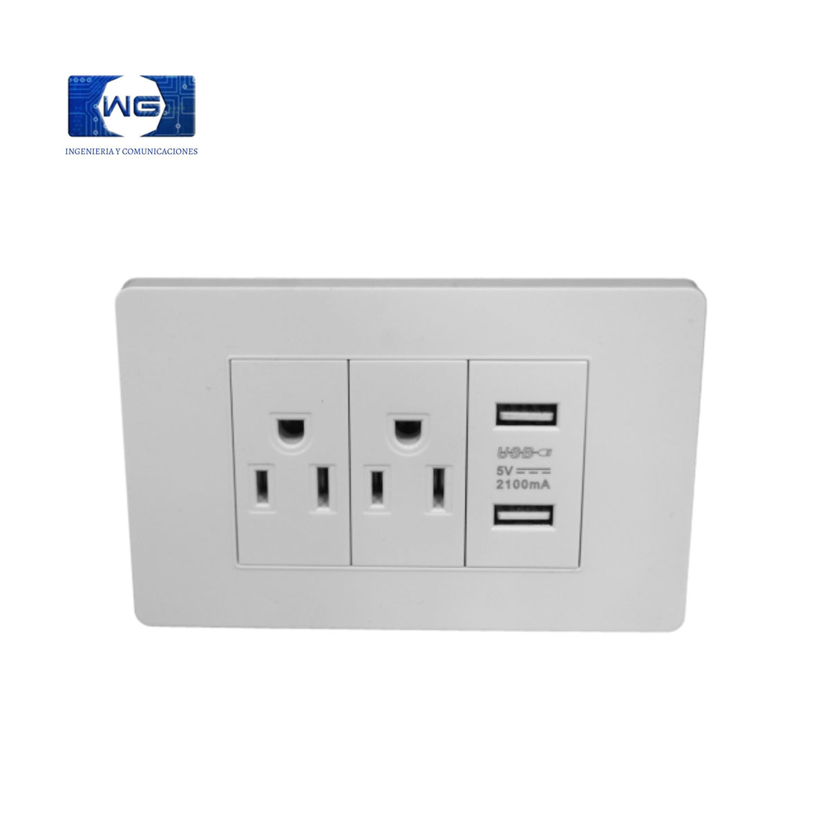 2 Toma + 1 Conector Usb Doble