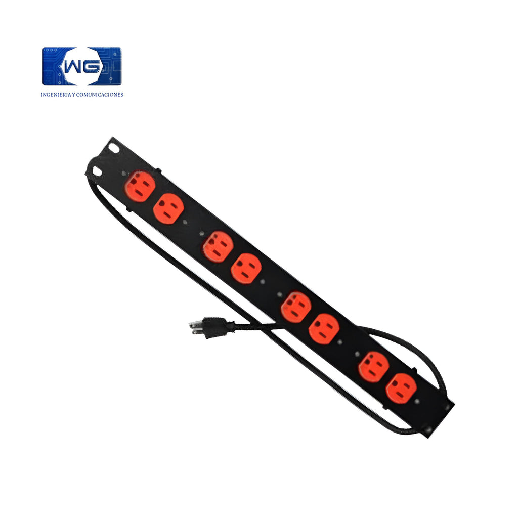 Multitoma para rack 8 servicios tipo Leviton