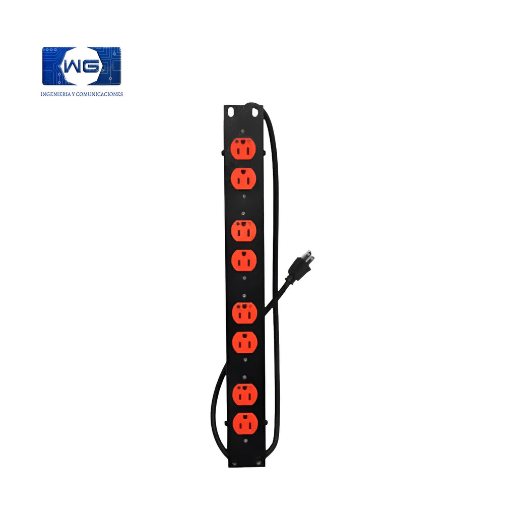 Multitoma para rack 8 servicios tipo Leviton
