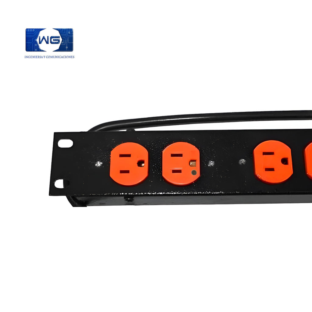 Multitoma para rack 8 servicios tipo Leviton