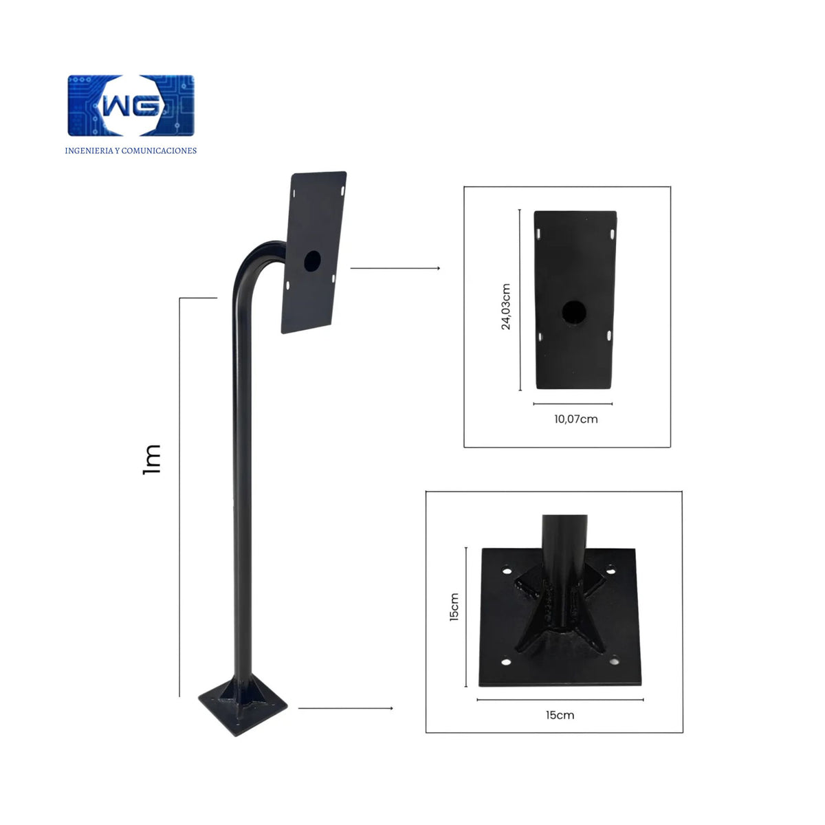 Pedestal multifuncional de 1m de altura x 20cm de curva