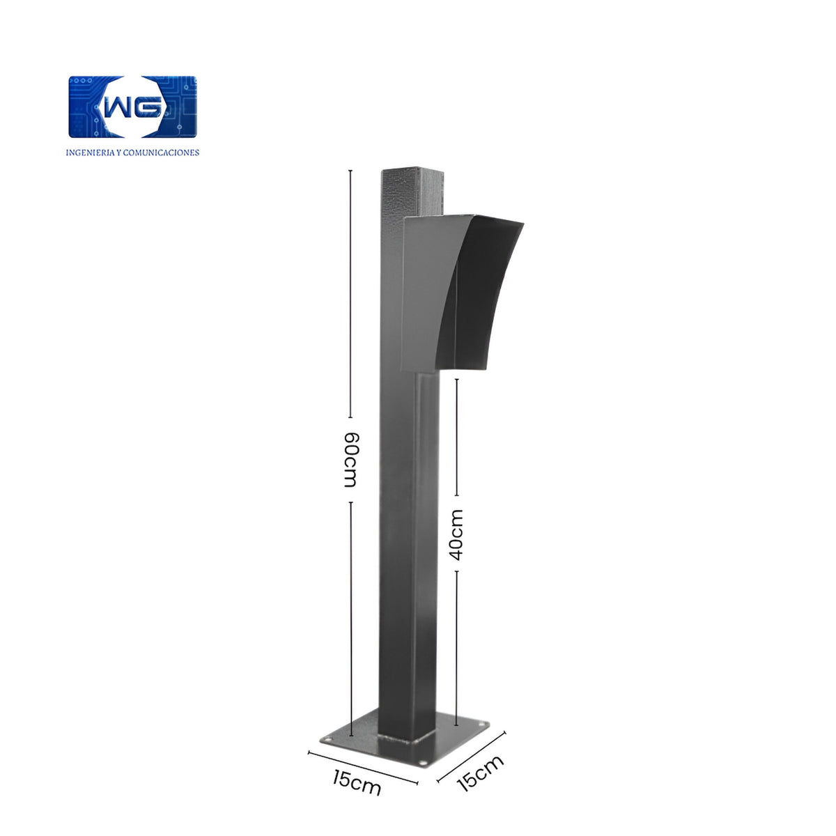Pedestal para fotoceldas con caperuza - 60cm