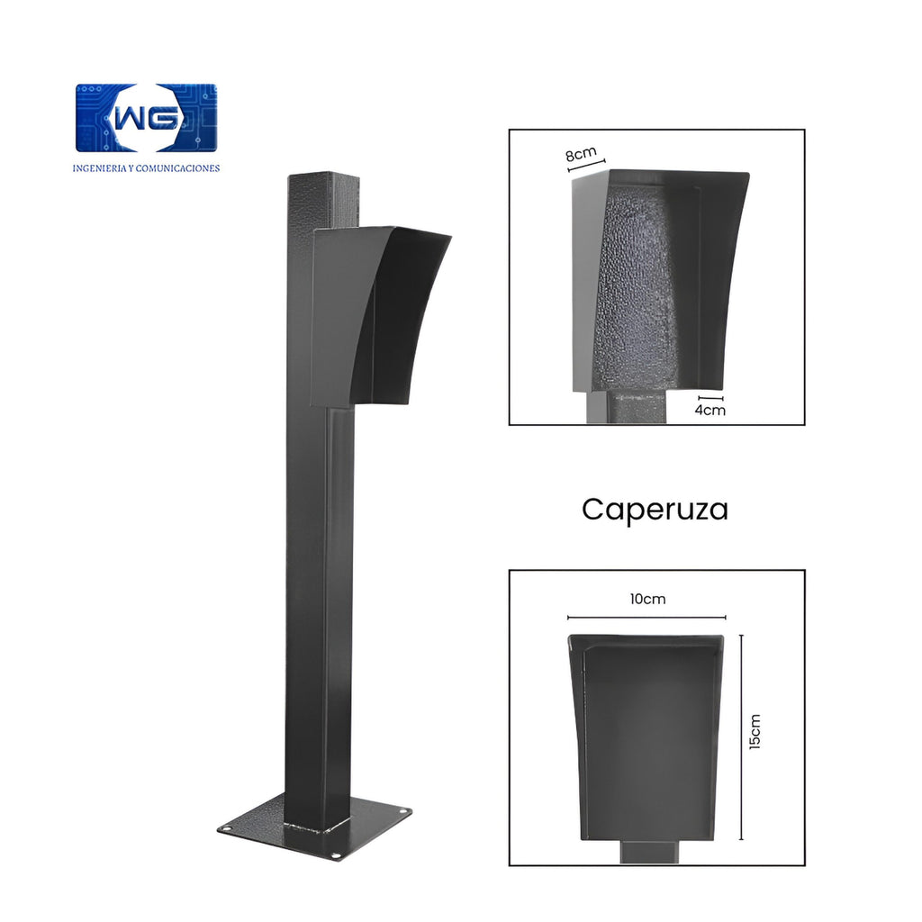 Pedestal para fotoceldas con caperuza