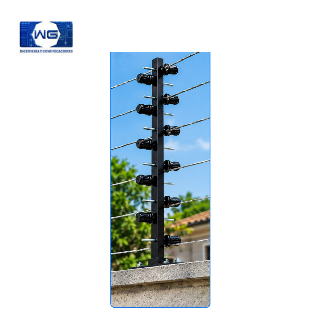 Poste cuadrado para cerca eléctrica