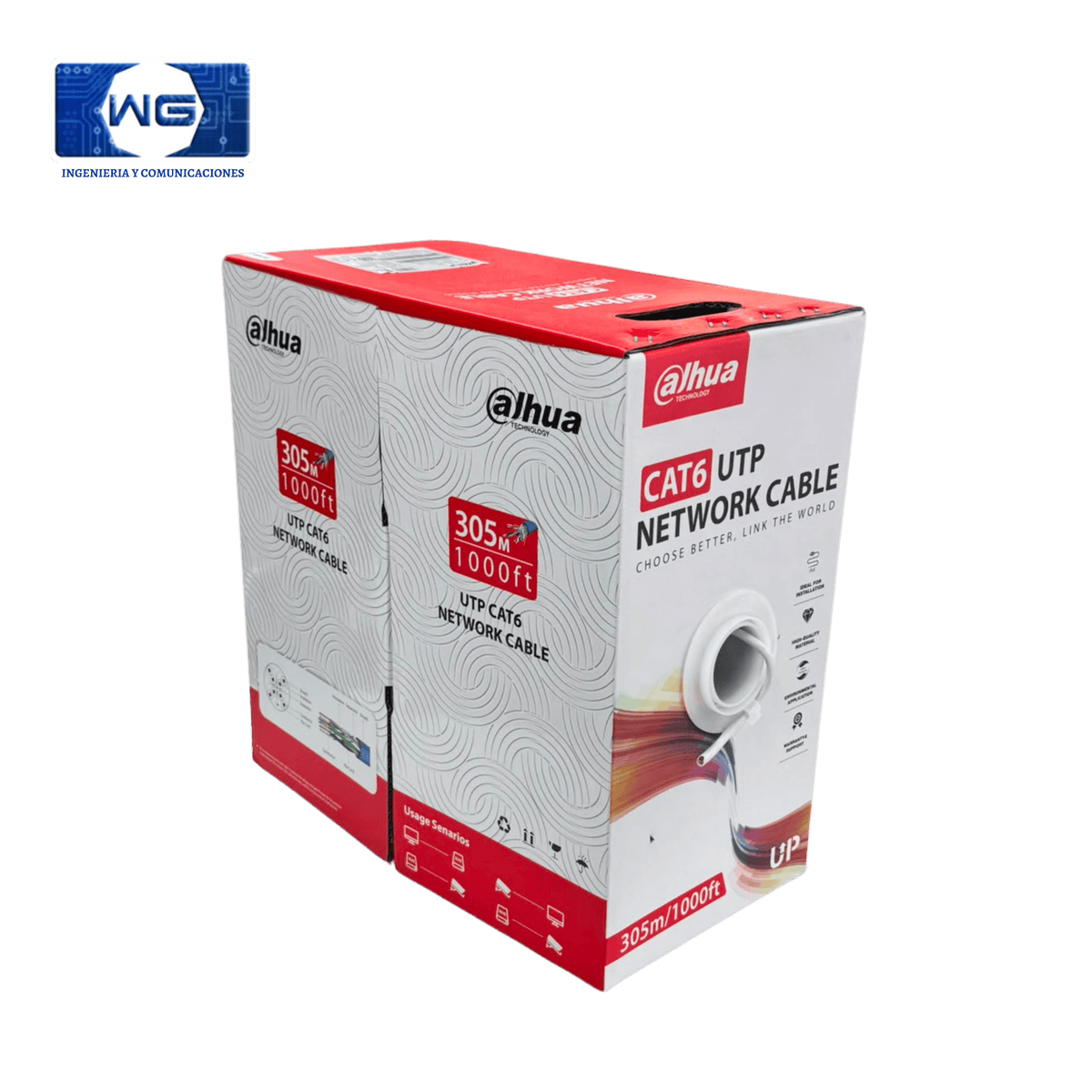 Cable UTP Dahua int. Cat6 100% Cobre
