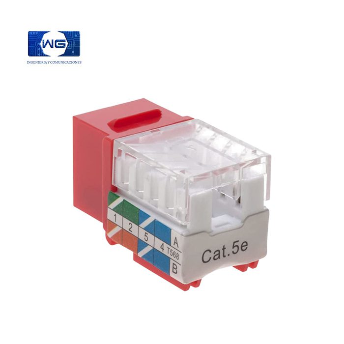 Jack RJ45 Cat 5e / Cat 6 - rojo / jack-cat-5e