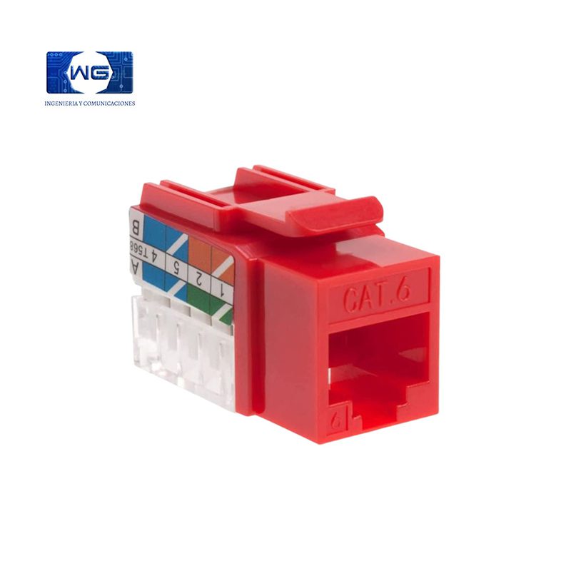 Jack RJ45 Cat 5e / Cat 6 - rojo / jack-cat-6